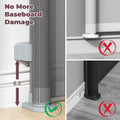 Baseboard protector with text 'No More Baseboard Damage' and comparison of protected vs unprotected baseboards.